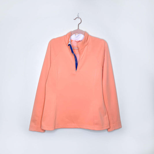 zero restriction 1/4 zip water repellant long sleeve - size medium