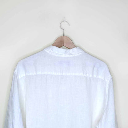 orlebar brown ridley white linen shirt - size large