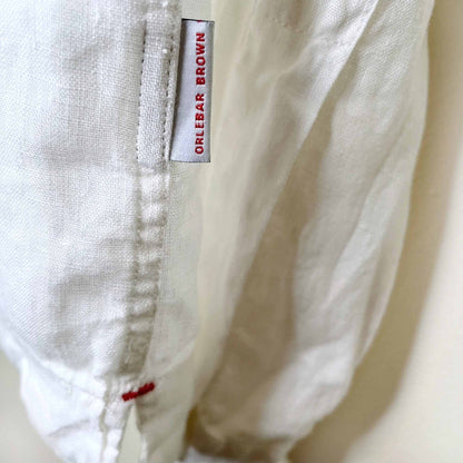 orlebar brown ridley white linen shirt - size large