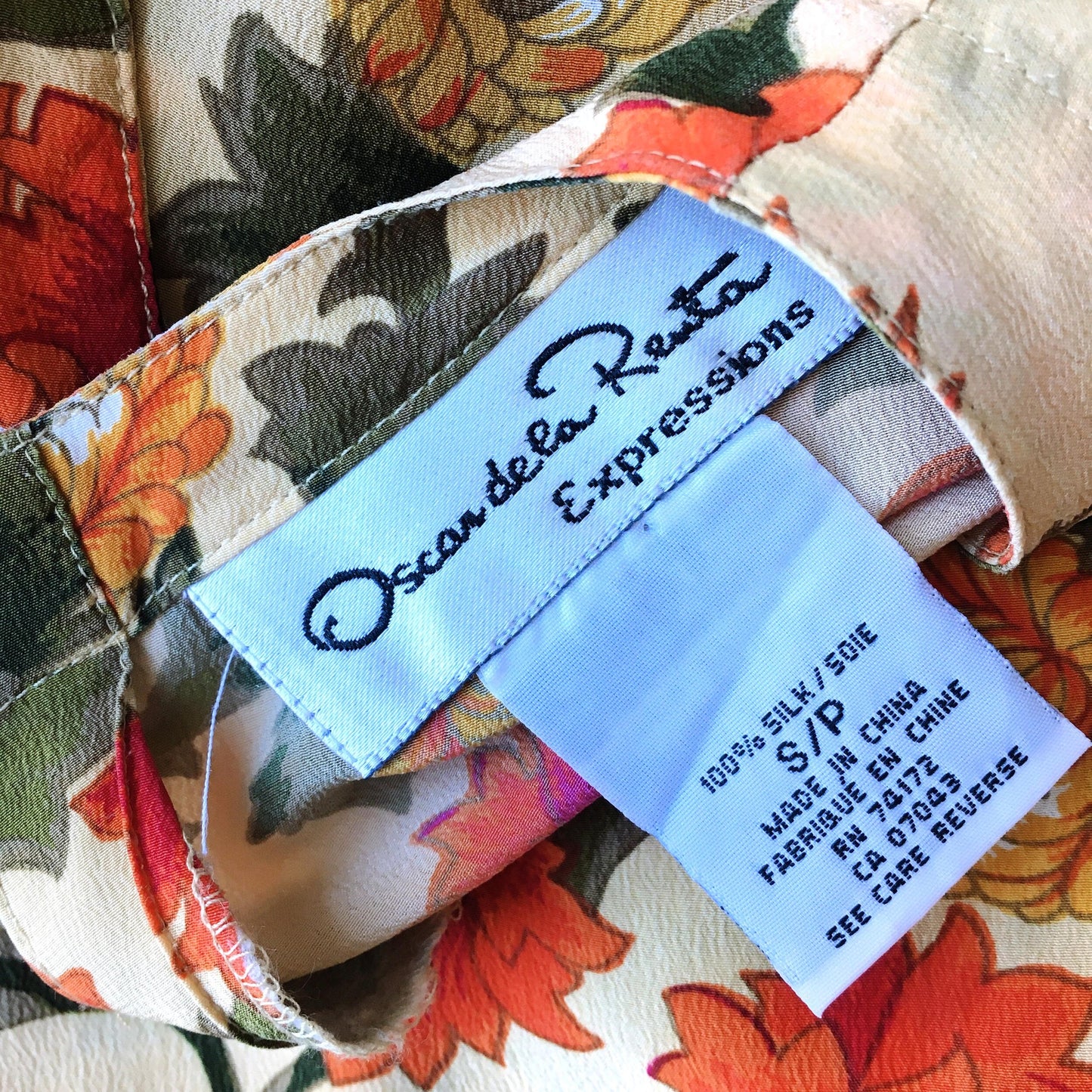 Oscar de la Renta vintage silk floral top - size Small