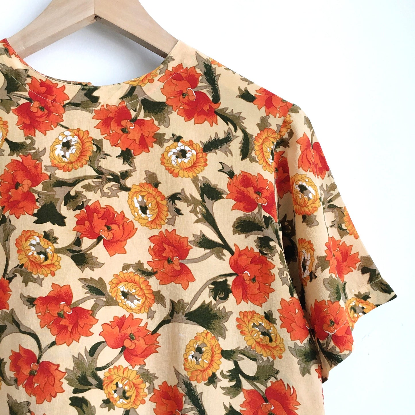 Oscar de la Renta vintage silk floral top - size Small
