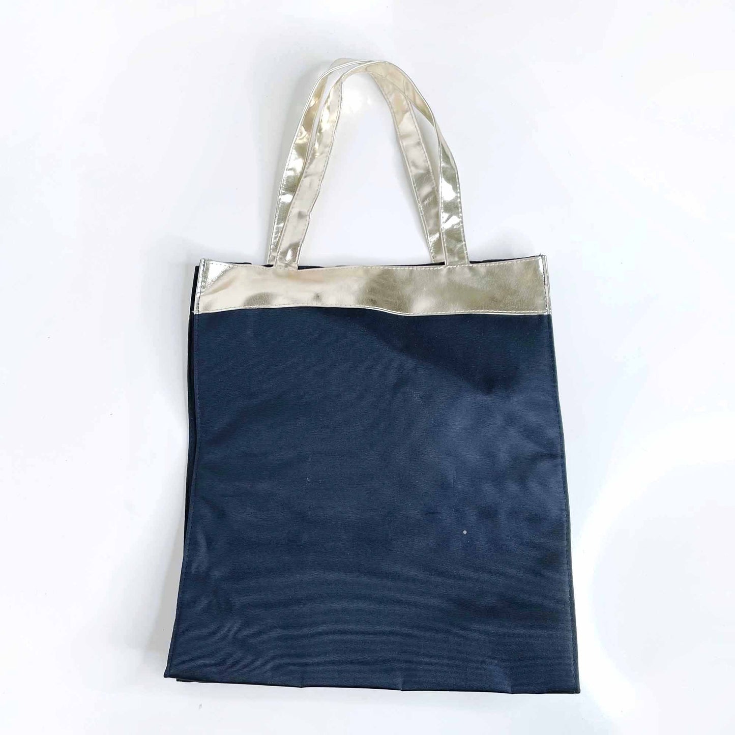 oscar de la renta vinyl tote with gold faux leather trim