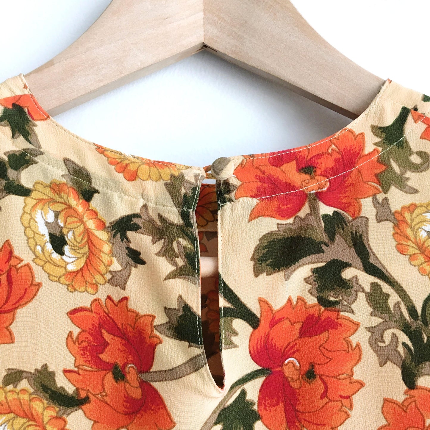 Oscar de la Renta vintage silk floral top - size Small