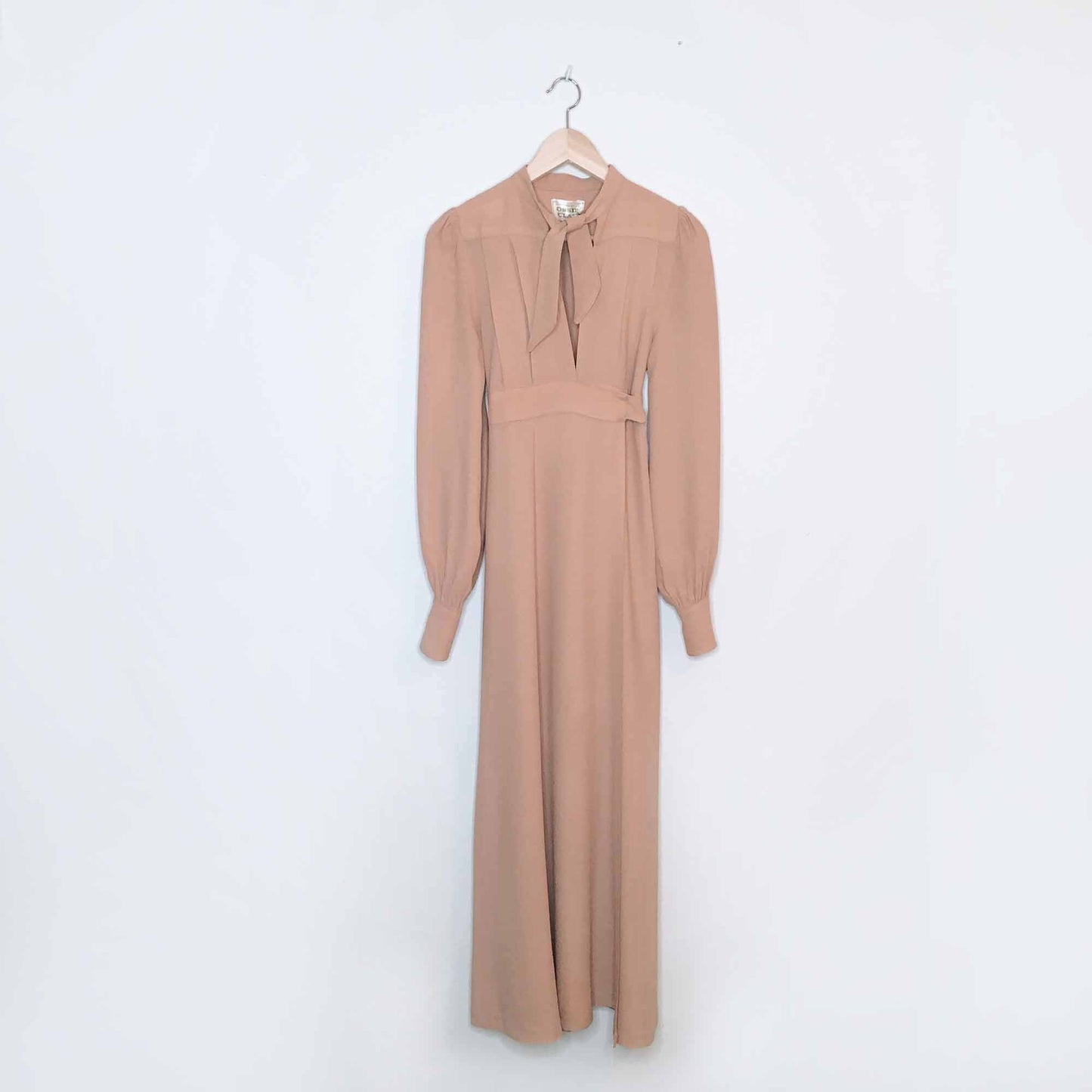 RARE Vintage Ossie Clark 70's moss crepe wrap gown - size 34