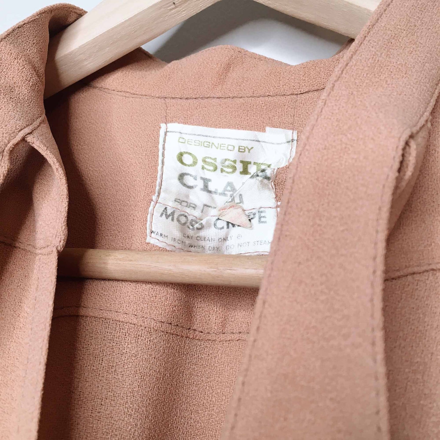 RARE Vintage Ossie Clark 70's moss crepe wrap gown - size 34