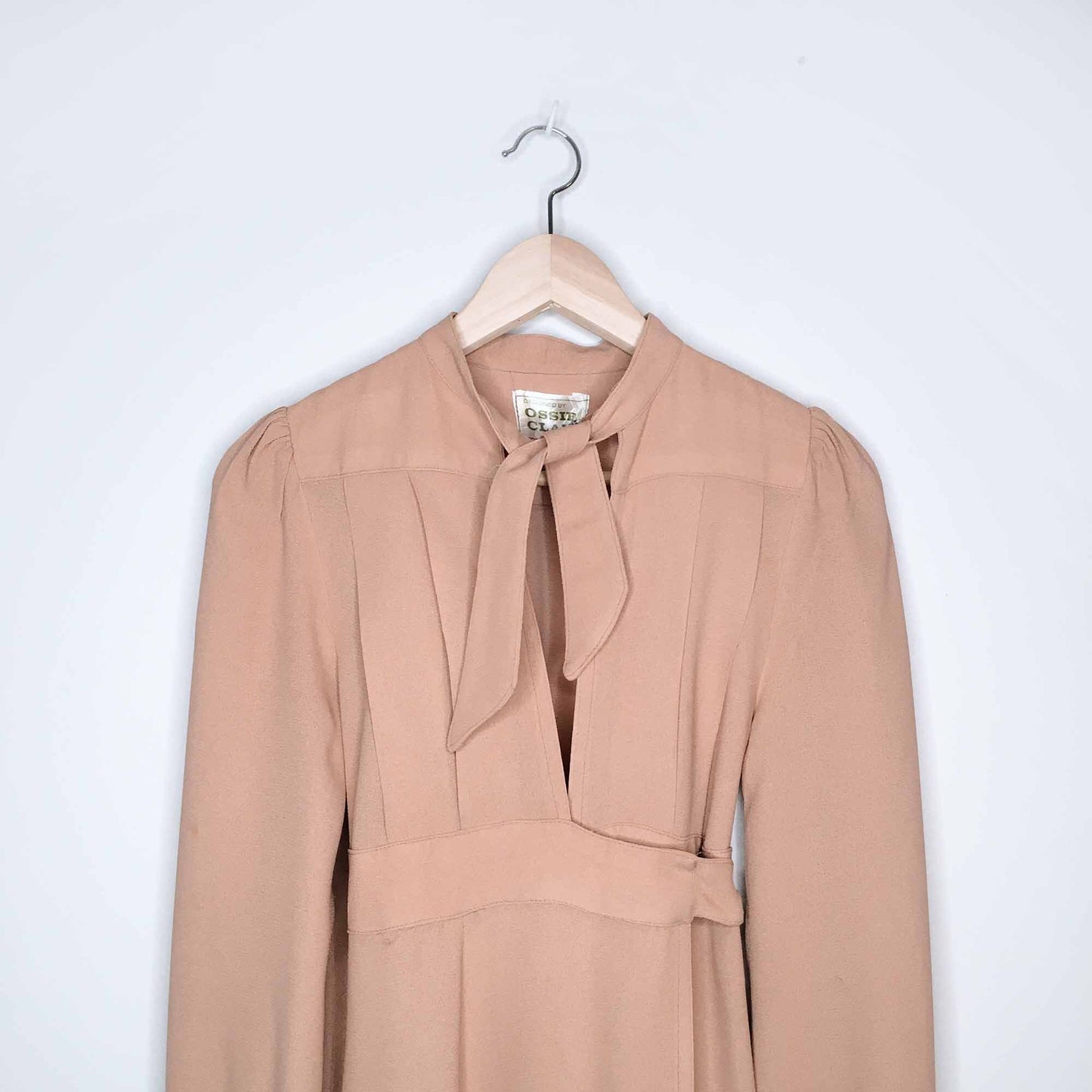 RARE Vintage Ossie Clark 70's moss crepe wrap gown - size 34