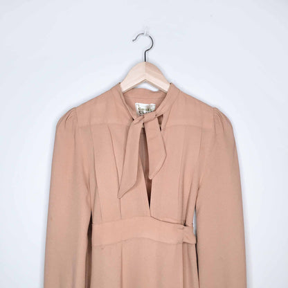 RARE Vintage Ossie Clark 70's moss crepe wrap gown - size 34