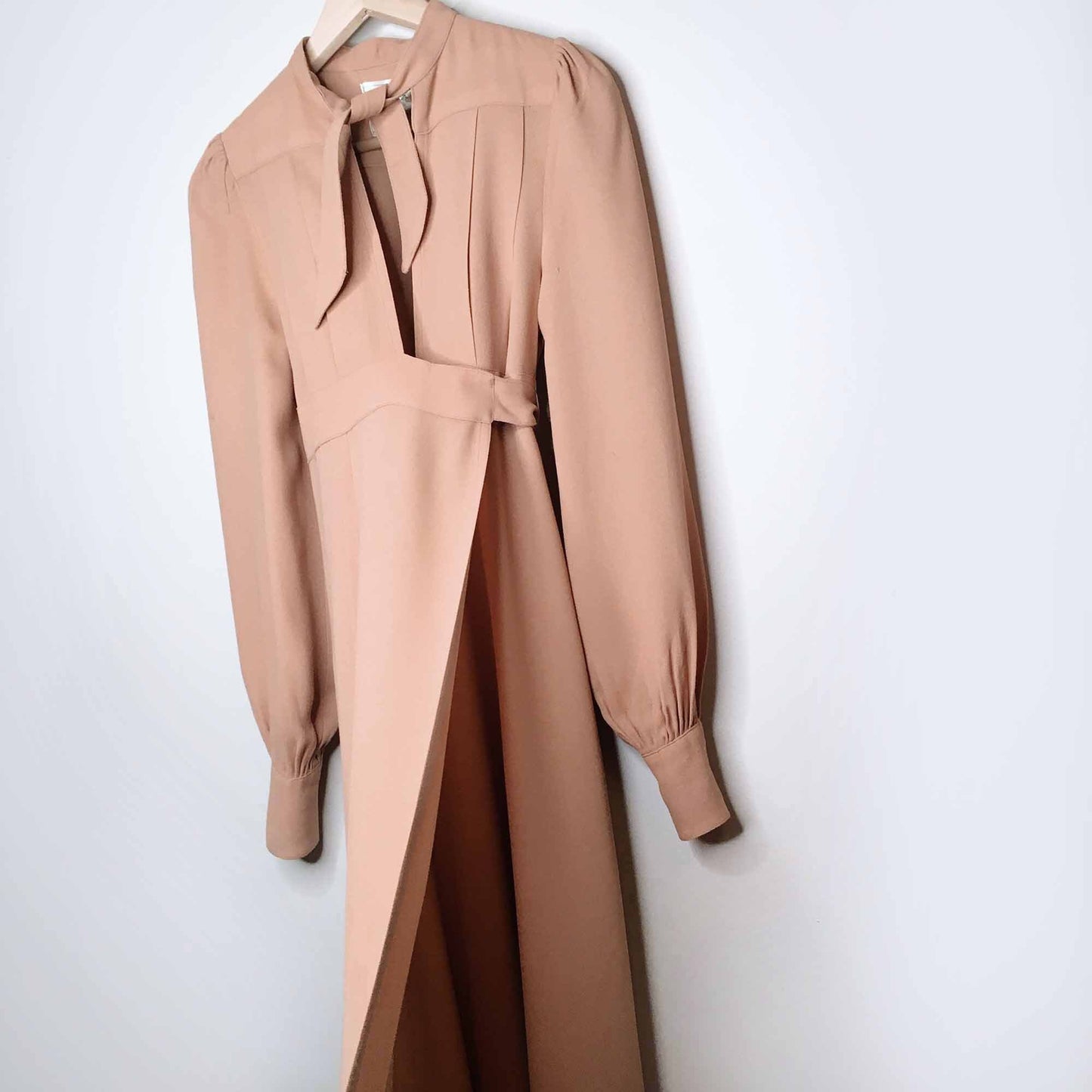 RARE Vintage Ossie Clark 70's moss crepe wrap gown - size 34