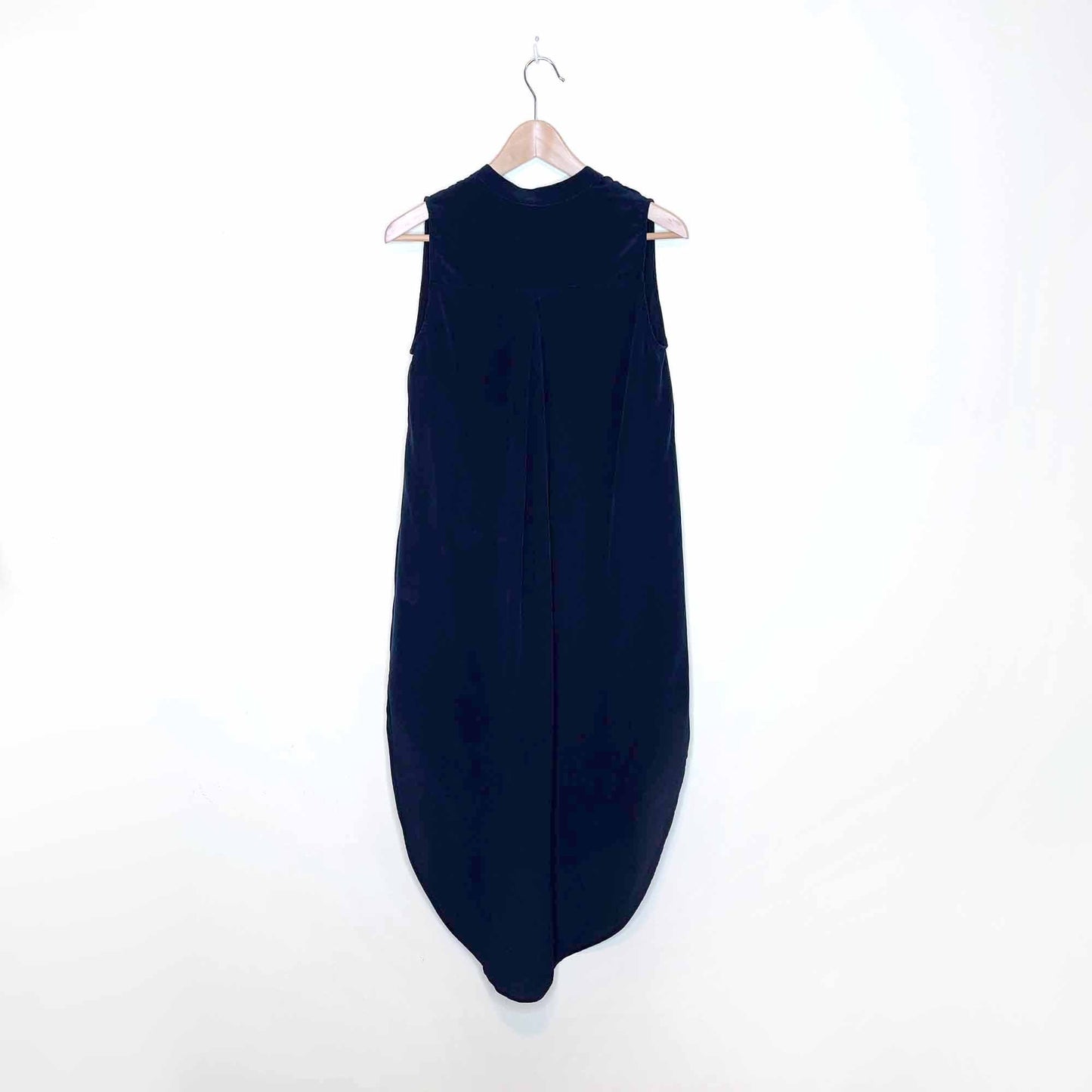 otte navy blue silk ellen summer shirt dress - size small