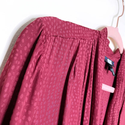 paige sevilla red satin long sleeve wrap dress - size xs