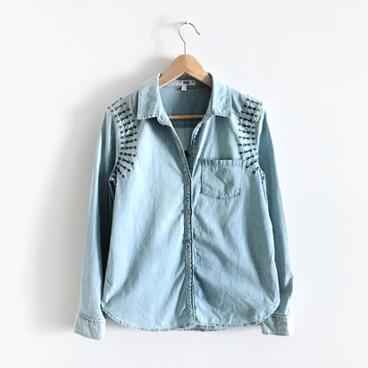 PAIGE Pari Embroidered Shirt - size Small