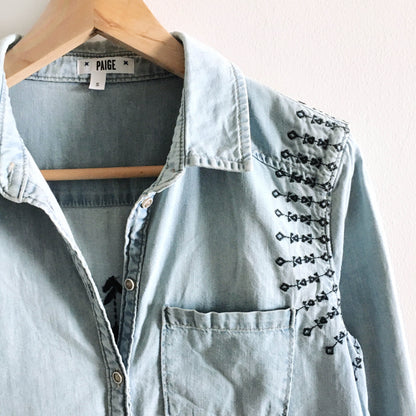 PAIGE Pari Embroidered Shirt - size Small