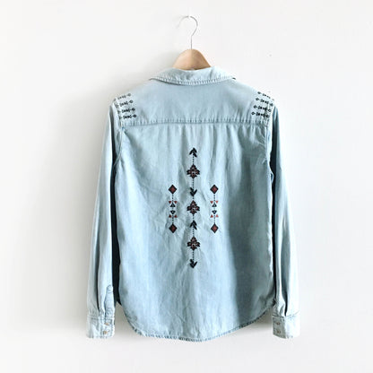 PAIGE Pari Embroidered Shirt - size Small