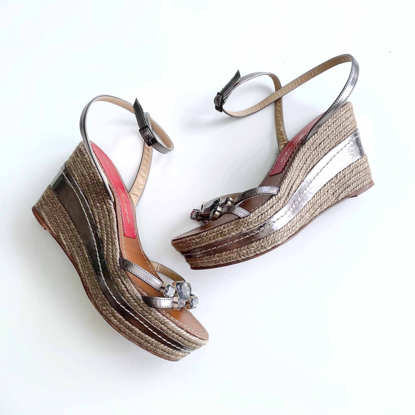 paloma barceló platform wedge espadrilles sandals - size 39