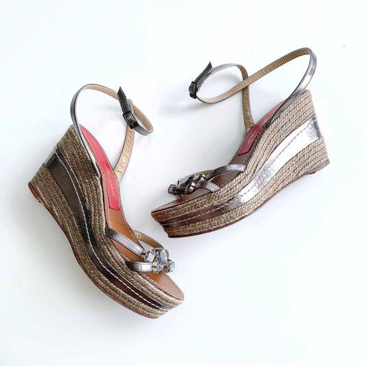 paloma barceló platform wedge espadrilles sandals - size 39