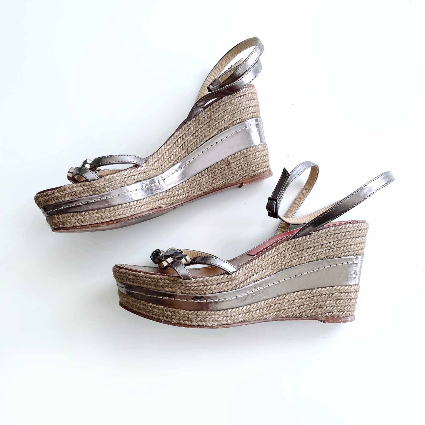 paloma barceló platform wedge espadrilles sandals - size 39