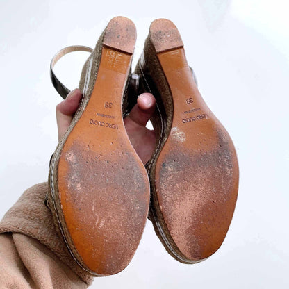 paloma barceló platform wedge espadrilles sandals - size 39