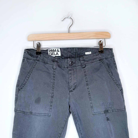Pam & Gela lace-up back utility pant - size 27