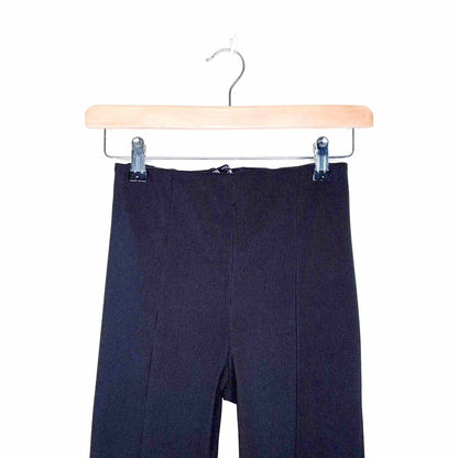 zara high rise front slit hem black leggings - size small