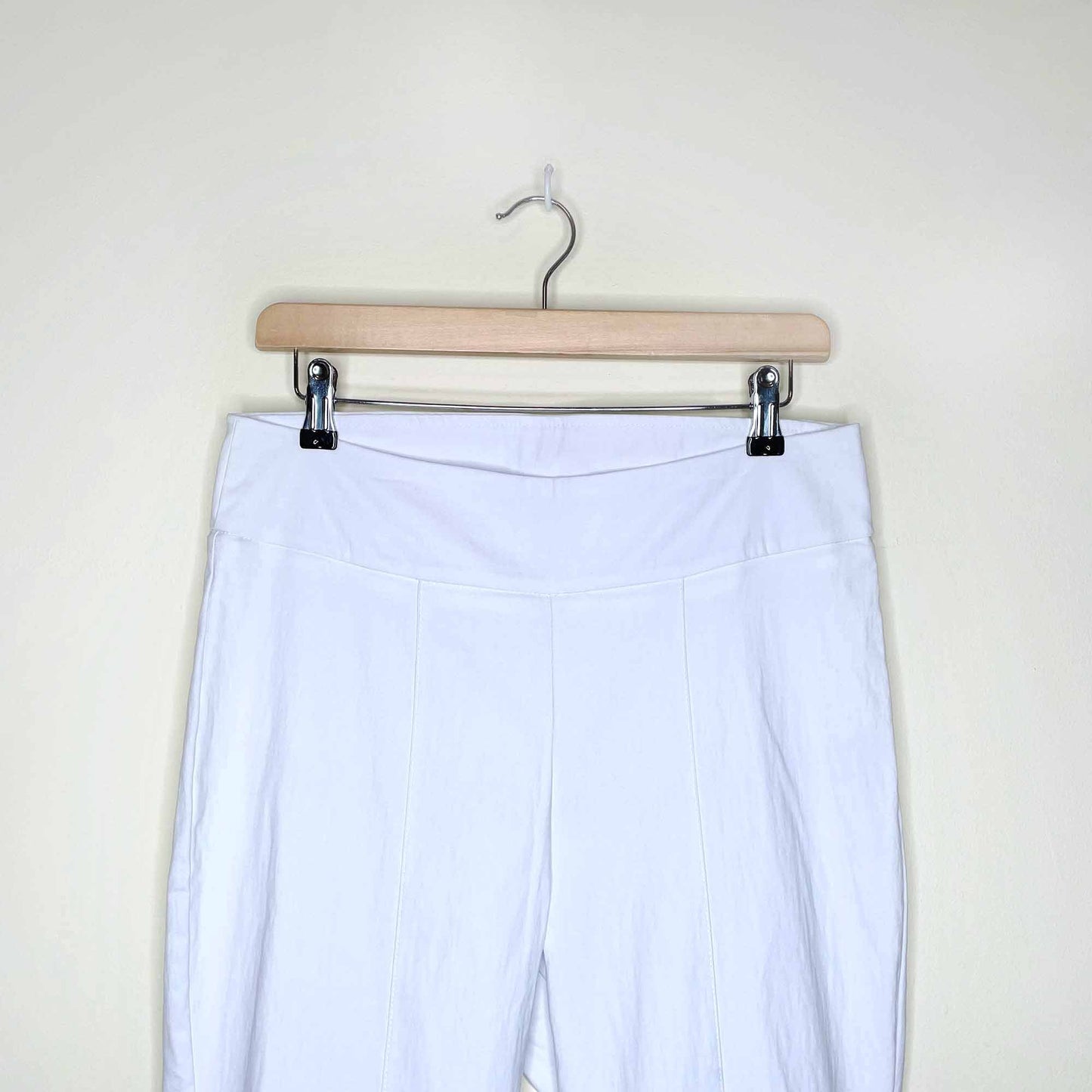 vintage white super flare peplum hem high rise pants - size large