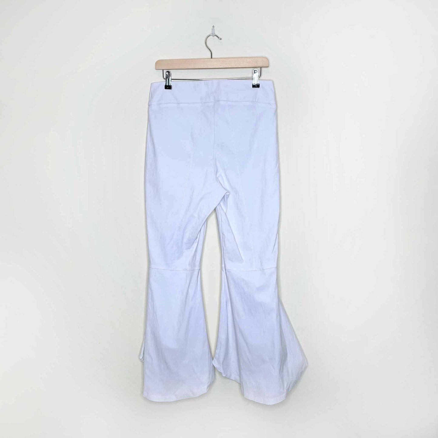 vintage white super flare peplum hem high rise pants - size large