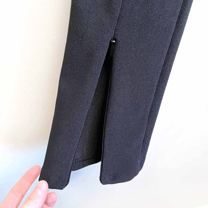 zara high rise front slit hem black leggings - size small