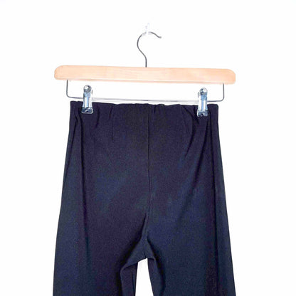 zara high rise front slit hem black leggings - size small