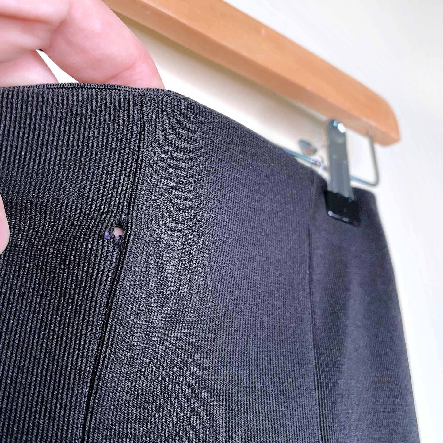 zara high rise front slit hem black leggings - size small