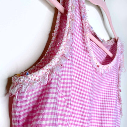 vintage gilles dufour emily in paris silk gingham tank - size 38