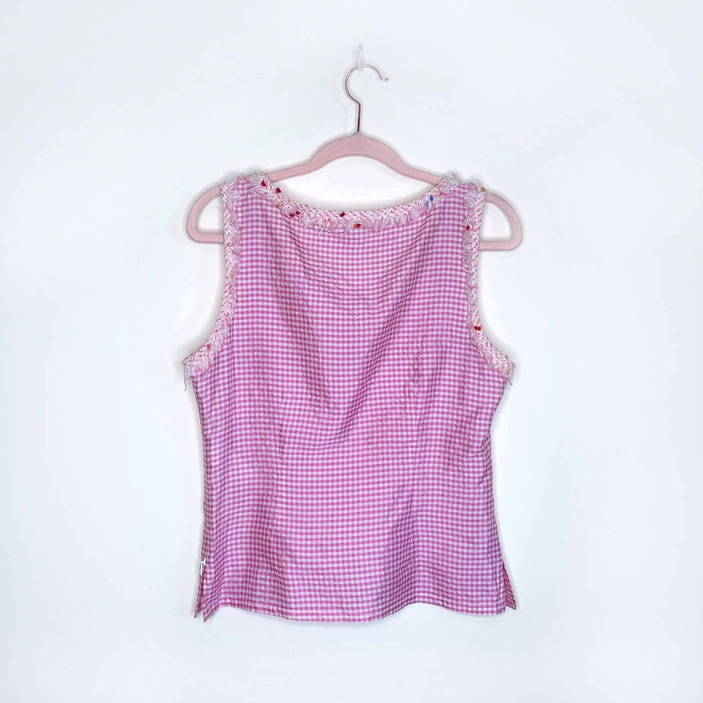 vintage gilles dufour emily in paris silk gingham tank - size 38