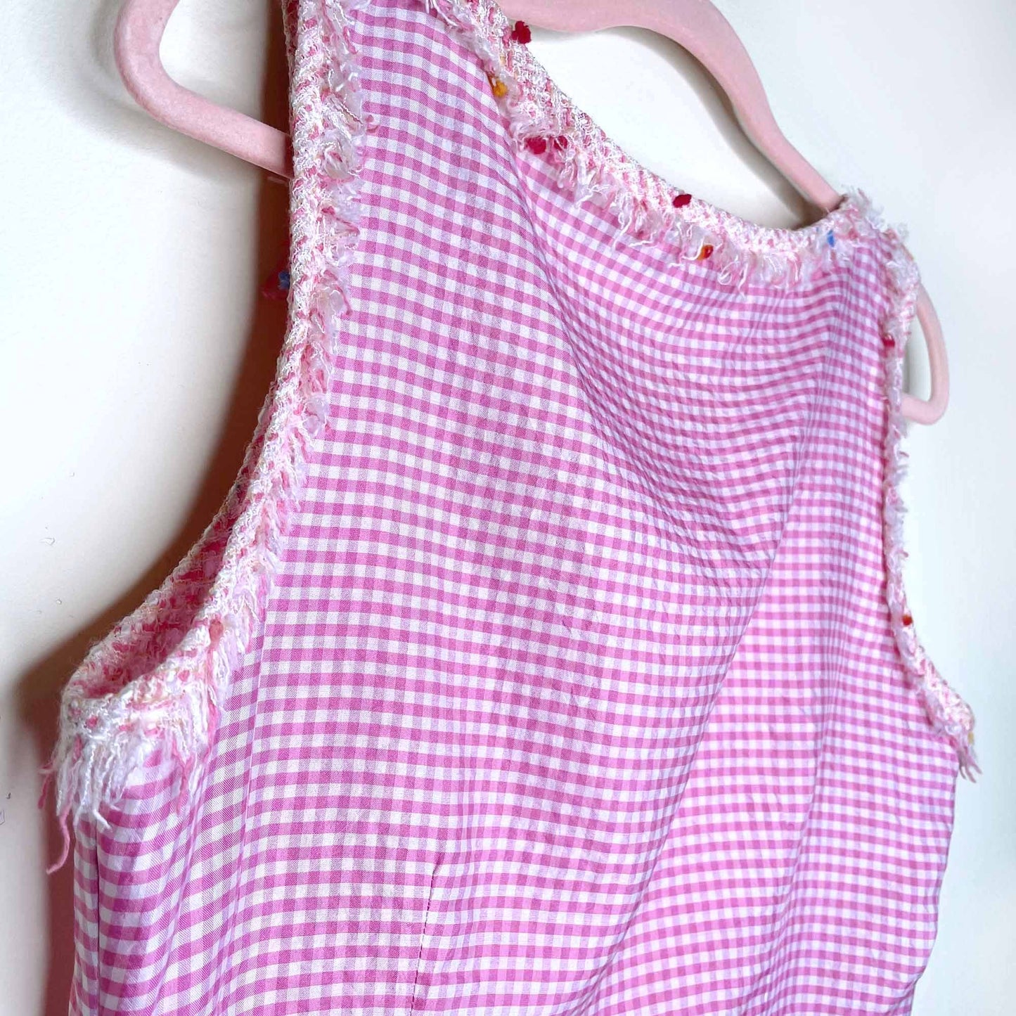 vintage gilles dufour emily in paris silk gingham tank - size 38