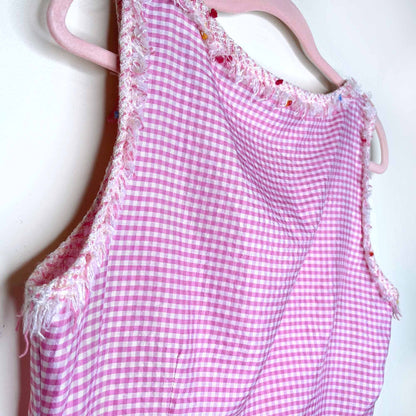 vintage gilles dufour emily in paris silk gingham tank - size 38