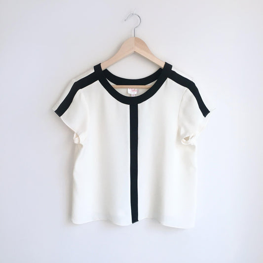 Parker silk colourblock tee - size Small