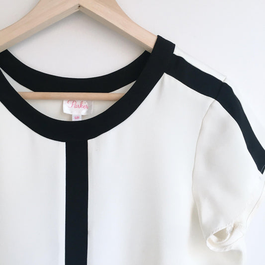 Parker silk colourblock tee - size Small