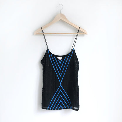 Parker beaded chevron silk tank - size Medium