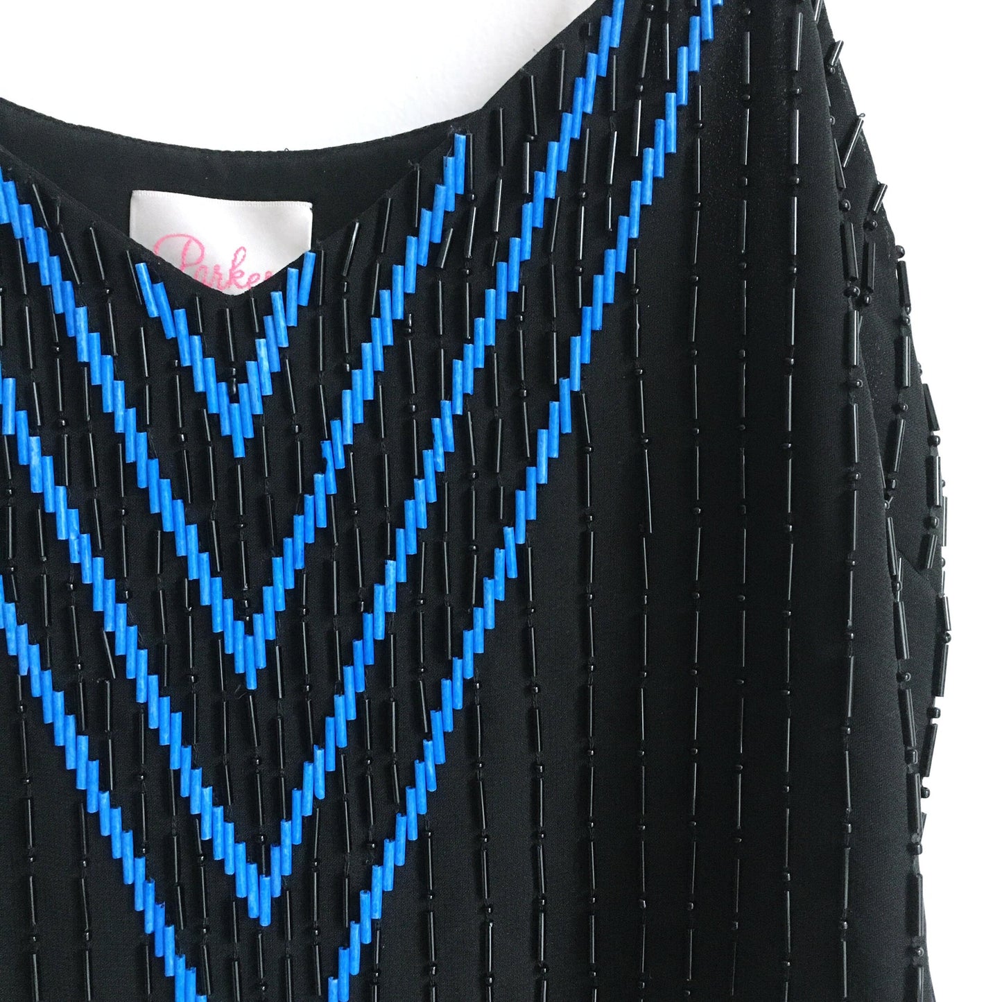 Parker beaded chevron silk tank - size Medium