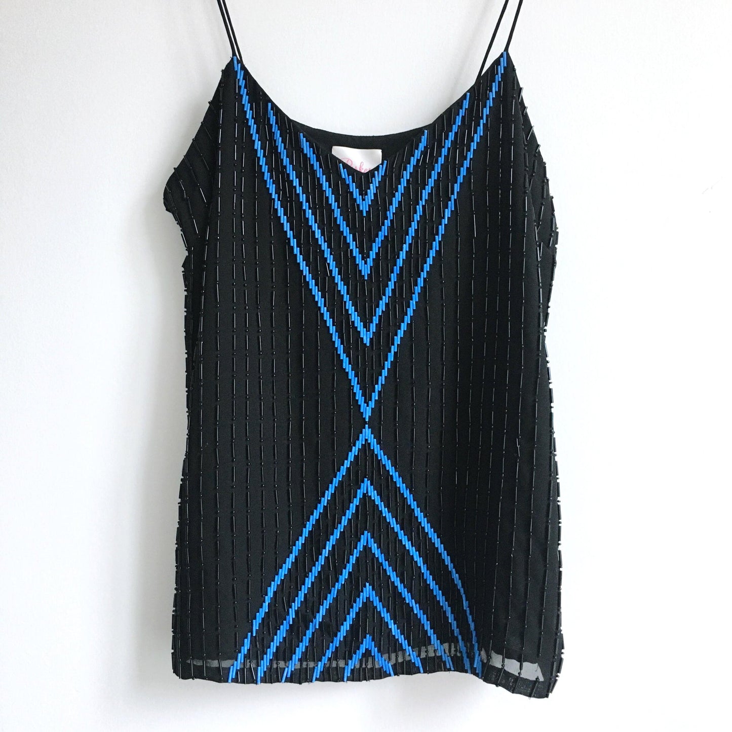 Parker beaded chevron silk tank - size Medium