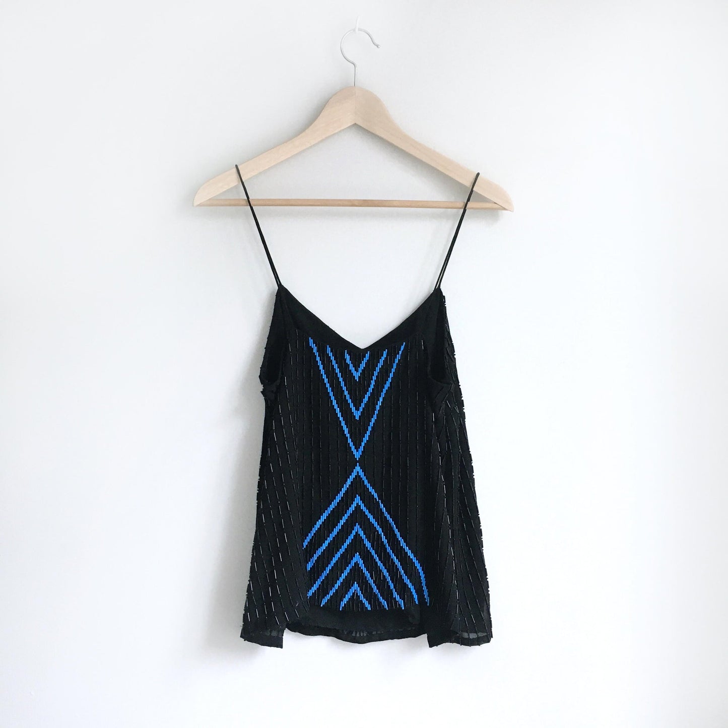 Parker beaded chevron silk tank - size Medium