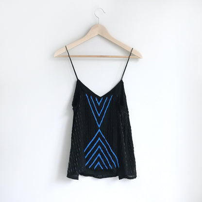 Parker beaded chevron silk tank - size Medium
