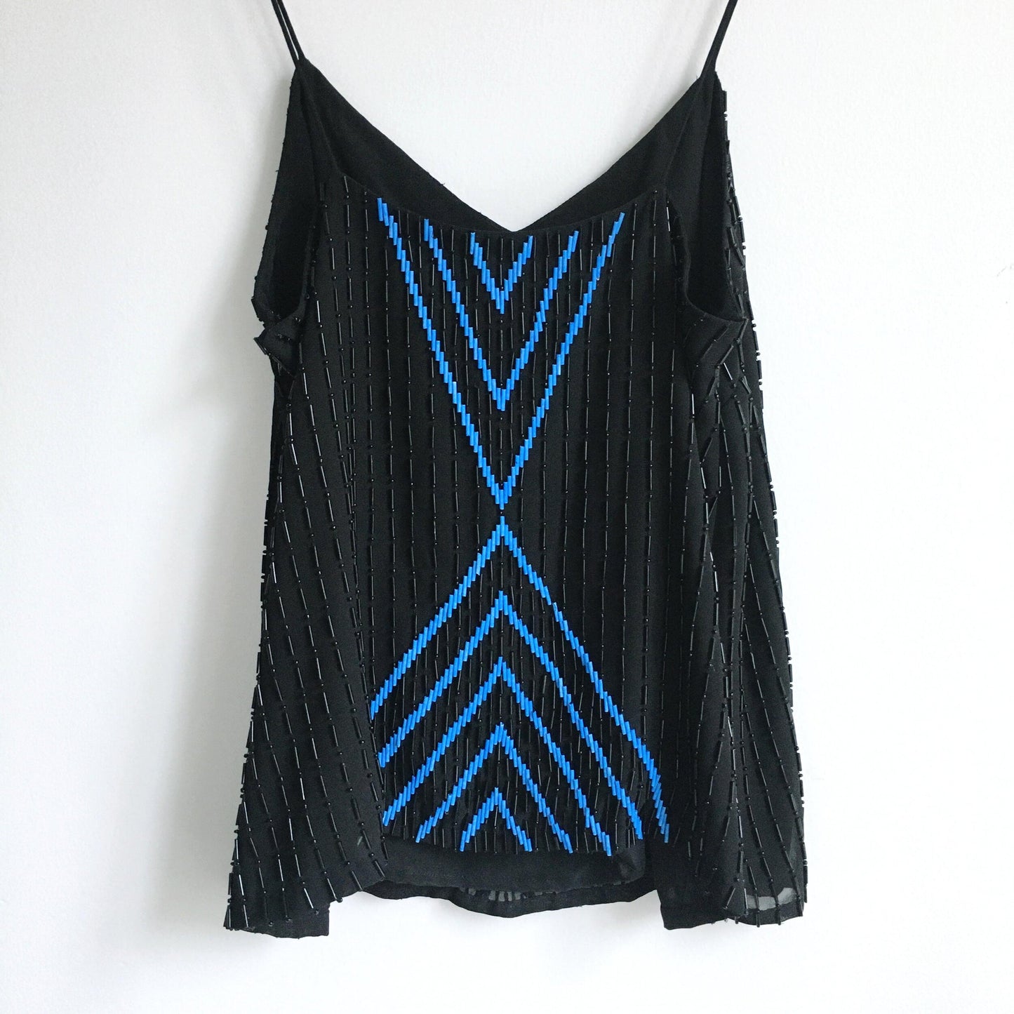Parker beaded chevron silk tank - size Medium