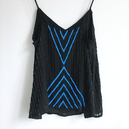 Parker beaded chevron silk tank - size Medium