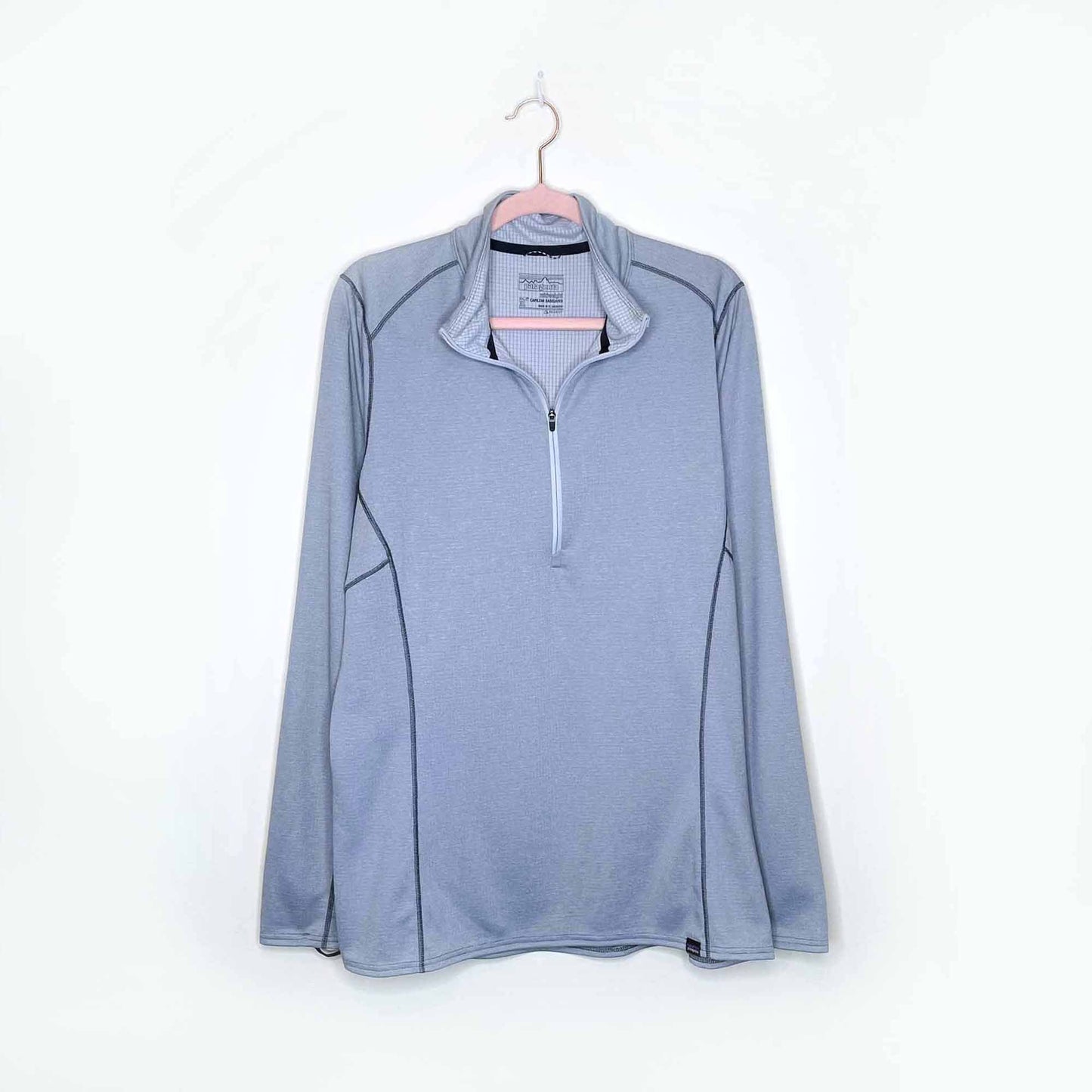 patagonia polartec capilene midweight 1/4 zip neck top - size xl