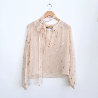 Vintage Pat Sandler Metallic Rain Blouse - size Medium