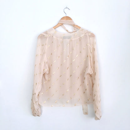 Vintage Pat Sandler Metallic Rain Blouse - size Medium