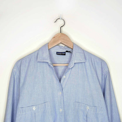 patagonia pin striped button down - size medium