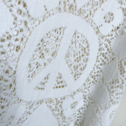 vintage 90s jean airoldi peace fringe crochet festival set - size small