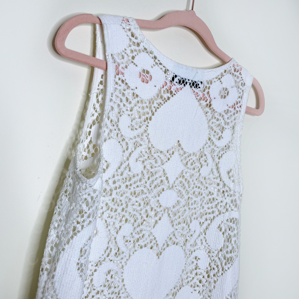 vintage 90s jean airoldi peace fringe crochet festival set - size small