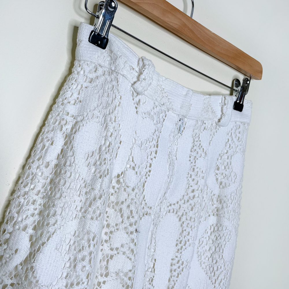 vintage 90s jean airoldi peace fringe crochet festival set - size small