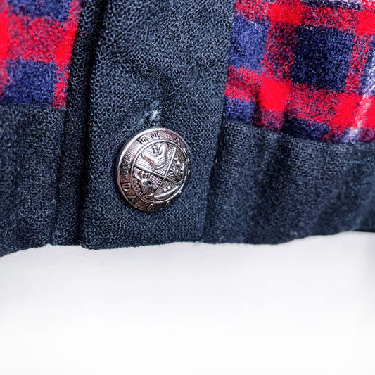 vintage 60's pendleton red plaid wool cardigan jacket - size large