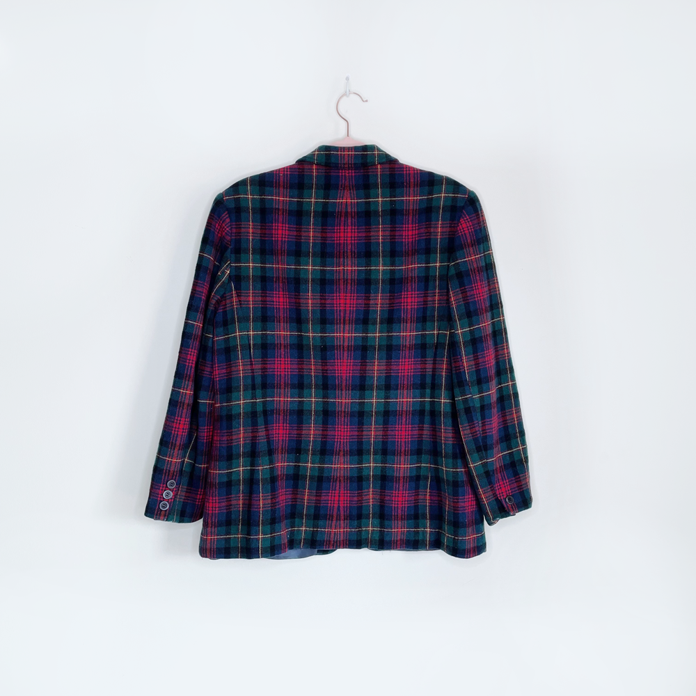 vintage pendleton wool plaid blazer - size 14